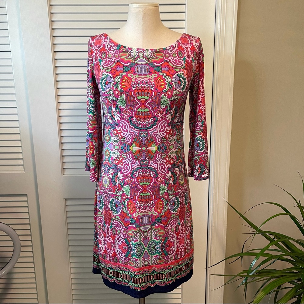Laundry Pink Multicolored Patterned Dress